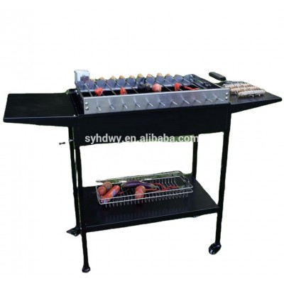 Auto rotating skewer grill and argentine parrilla santa maria grill