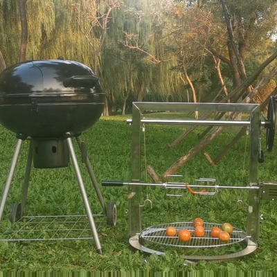 This new designs operates as both a Santa Maria bbq grill  and Crank style grill or rotisserie